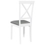 Sillas de comedor con cojines 2uds madera maciza blanco caucho de , Sillas de comedor - Ref: Foro24-4102405, Precio: 114,96 €...
