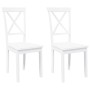 Sillas de comedor 2 unidades madera maciza de caucho blanco de , Sillas de comedor - Ref: Foro24-4102407, Precio: 116,24 €, D...