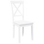 Sillas de comedor 2 unidades madera maciza de caucho blanco de , Sillas de comedor - Ref: Foro24-4102407, Precio: 116,24 €, D...