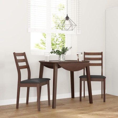 Sillas de comedor con cojines 2 uds madera maciza marrón caucho de , Sillas de comedor - Ref: Foro24-4102516, Precio: 135,58 ...