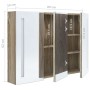 Mueble de baño con espejo LED color roble 89x14x62 cm de vidaXL, Tocadores de baño - Ref: Foro24-326529, Precio: 166,13 €, De...