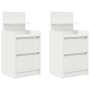 Mesillas de noche con 2 cajones 2 uds Blanco 38x34x80 cm de , Mesitas de noche - Ref: Foro24-861356, Precio: 97,10 €, Descuen...