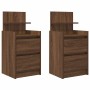 Mesillas de noche con 2 cajones 2 uds roble marrón 38x34x80 cm de , Mesitas de noche - Ref: Foro24-861368, Precio: 98,87 €, D...