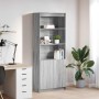 Aparador alto madera de ingeniería gris Sonoma 70x35x180 cm de , Aparadores - Ref: Foro24-3328476, Precio: 125,50 €, Descuent...