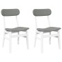 Sillas de comedor con cojines 2uds madera maciza blanco caucho de , Sillas de comedor - Ref: Foro24-4102439, Precio: 154,67 €...