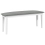 Banco 110 cm madera maciza caucho blanco de , Bancos de comedor y cocina - Ref: Foro24-4102606, Precio: 78,05 €, Descuento: %