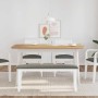 Banco 110 cm madera maciza caucho blanco de , Bancos de comedor y cocina - Ref: Foro24-4102606, Precio: 78,05 €, Descuento: %