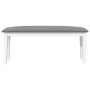 Banco 110 cm madera maciza caucho blanco de , Bancos de comedor y cocina - Ref: Foro24-4102606, Precio: 78,05 €, Descuento: %