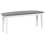 Banco 110 cm madera maciza caucho blanco de , Bancos de comedor y cocina - Ref: Foro24-4102606, Precio: 78,05 €, Descuento: %
