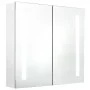Armario de baño con espejo LED blanco brillante 62x14x60 cm de vidaXL, Tocadores de baño - Ref: Foro24-326524, Precio: 102,52...