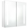 Armario de baño con espejo LED blanco brillante 62x14x60 cm de vidaXL, Tocadores de baño - Ref: Foro24-326524, Precio: 104,53...
