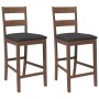 Taburetes de bar con cojines 2 uds madera maciza marrón caucho de , Taburetes de cocina - Ref: Foro24-4102556, Precio: 142,19...