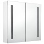 Armario de baño con espejo LED blanco brillante 62x14x60 cm de vidaXL, Tocadores de baño - Ref: Foro24-326524, Precio: 104,53...