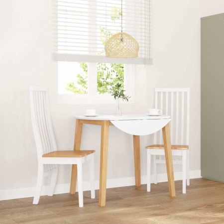 Sillas de comedor 2 unidades madera maciza de caucho blanco de , Sillas de comedor - Ref: Foro24-4102458, Precio: 148,12 €, D...