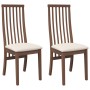 Sillas de comedor con cojines 2 uds madera maciza marrón caucho de , Sillas de comedor - Ref: Foro24-4102453, Precio: 145,65 ...