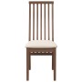 Sillas de comedor con cojines 2 uds madera maciza marrón caucho de , Sillas de comedor - Ref: Foro24-4102453, Precio: 145,65 ...