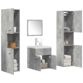 Set muebles de baño 5 piezas madera ingeniería gris hormigón de , Muebles de baño - Ref: Foro24-3324904, Precio: 274,54 €, De...