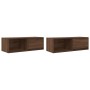 Muebles de TV 2uds Roble marrón 80x31x25,5 cm Madera ingeniería de , Muebles TV - Ref: Foro24-861467, Precio: 74,60 €, Descue...