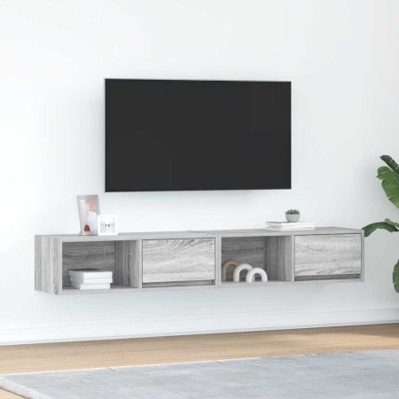Muebles de TV 2 uds madera ingeniería gris Sonoma 80x31x25,5 cm de , Muebles TV - Ref: Foro24-861465, Precio: 73,94 €, Descue...