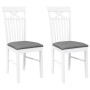 Sillas de comedor con cojines 2uds madera maciza blanco caucho de , Sillas de comedor - Ref: Foro24-4102413, Precio: 116,43 €...