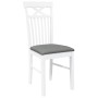 Sillas de comedor con cojines 2uds madera maciza blanco caucho de , Sillas de comedor - Ref: Foro24-4102413, Precio: 116,43 €...