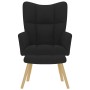 Sillón de relax con taburete tela negro de , Sillones - Ref: Foro24-4016780, Precio: 103,18 €, Descuento: %