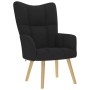 Sillón de relax con taburete tela negro de , Sillones - Ref: Foro24-4016780, Precio: 103,18 €, Descuento: %