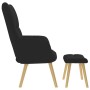 Sillón de relax con taburete tela negro de , Sillones - Ref: Foro24-4016780, Precio: 103,18 €, Descuento: %
