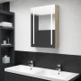 Armario de baño con espejo y LED color roble 50x13x70 cm de vidaXL, Tocadores de baño - Ref: Foro24-326499, Precio: 135,40 €,...