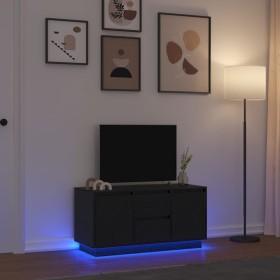 Mueble de TV con luces LED roble negro 100x41x50 cm de , Muebles TV - Ref: Foro24-861410, Precio: 112,42 €, Descuento: %