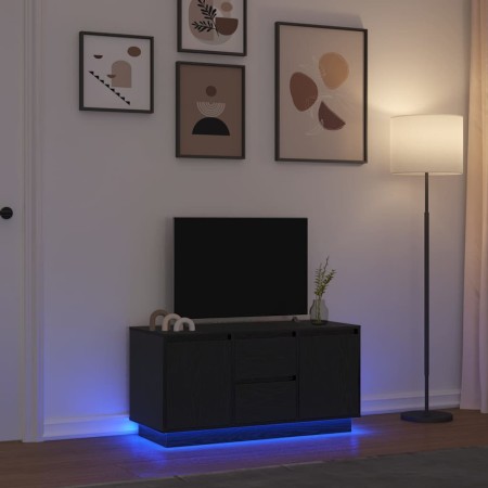 Mueble de TV con luces LED roble negro 100x41x50 cm de , Muebles TV - Ref: Foro24-861410, Precio: 112,42 €, Descuento: %