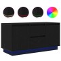 Mueble de TV con luces LED roble negro 100x41x50 cm de , Muebles TV - Ref: Foro24-861410, Precio: 112,42 €, Descuento: %