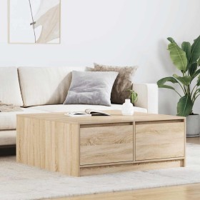 Mesa de centro con cajones roble Sonoma 100x100x40 cm de , Mesas de centro - Ref: Foro24-3328401, Precio: 139,72 €, Descuento: %