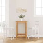 Taburetes de bar 2 uds madera maciza blanca caucho de , Taburetes de cocina - Ref: Foro24-4102561, Precio: 143,58 €, Descuent...