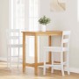 Taburetes de bar 2 uds madera maciza blanca caucho de , Taburetes de cocina - Ref: Foro24-4102561, Precio: 143,58 €, Descuent...