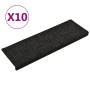 Alfombrillas de escalera 10 unidades negro 65x21x4 cm de vidaXL, Alfombrillas para escalones - Ref: Foro24-149727, Precio: 39...