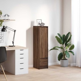 Aparador alto roble marrón 29,5x34x119,5 cm madera ingeniería de , Aparadores - Ref: Foro24-861658, Precio: 71,52 €, Descuent...