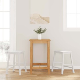Sillas de bar 2 uds madera maciza blanca caucho de , Taburetes de cocina - Ref: Foro24-4102582, Precio: 106,64 €, Descuento: %