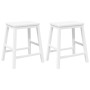 Sillas de bar 2 uds madera maciza blanca caucho de , Taburetes de cocina - Ref: Foro24-4102582, Precio: 106,64 €, Descuento: %