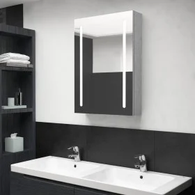 Armario de baño con espejo y LED gris hormigón 50x13x70 cm de vidaXL, Tocadores de baño - Ref: Foro24-326495, Precio: 108,09 ...