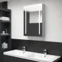 Armario de baño con espejo y LED gris hormigón 50x13x70 cm de vidaXL, Tocadores de baño - Ref: Foro24-326495, Precio: 108,09 ...