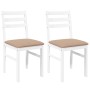 Sillas de comedor con cojines 2uds madera maciza blanco caucho de , Sillas de comedor - Ref: Foro24-4102424, Precio: 80,27 €,...