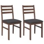 Sillas de comedor con cojines 2 uds madera maciza marrón caucho de , Sillas de comedor - Ref: Foro24-4102418, Precio: 79,23 €...