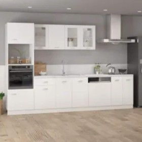Armario de microondas madera contrachapada blanco 60x57x207 cm de , Armarios de cocina - Ref: Foro24-3334017, Precio: 213,87 ...