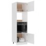 Armario de microondas madera contrachapada blanco 60x57x207 cm de , Armarios de cocina - Ref: Foro24-3334017, Precio: 213,87 ...