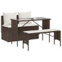 Set comedor de jardín 3 piezas y cojines ratán sintético marrón de , Conjuntos de jardín - Ref: Foro24-4104182, Precio: 274,2...