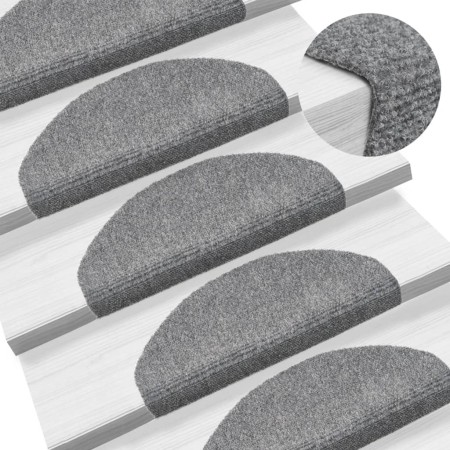 Alfombrillas de escaleras autoadhesivas 5 uds gris 65x21x4 cm de vidaXL, Alfombrillas para escalones - Ref: Foro24-149704, Pr...