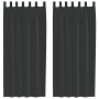 Cortinas de gasa con bolsillos para varillas 2 uds. negro de , Cortinas y visillos - Ref: Foro24-4102168, Precio: 13,99 €, De...