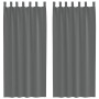 Cortinas de gasa con trabillas 2 uds gris oscuro 140x225 cm de , Cortinas y visillos - Ref: Foro24-4102273, Precio: 15,86 €, ...