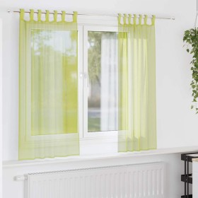 Cortinas de gasa con trabillas 2 uds. verde manzana de , Cortinas y visillos - Ref: Foro24-4102252, Precio: 13,35 €, Descuent...